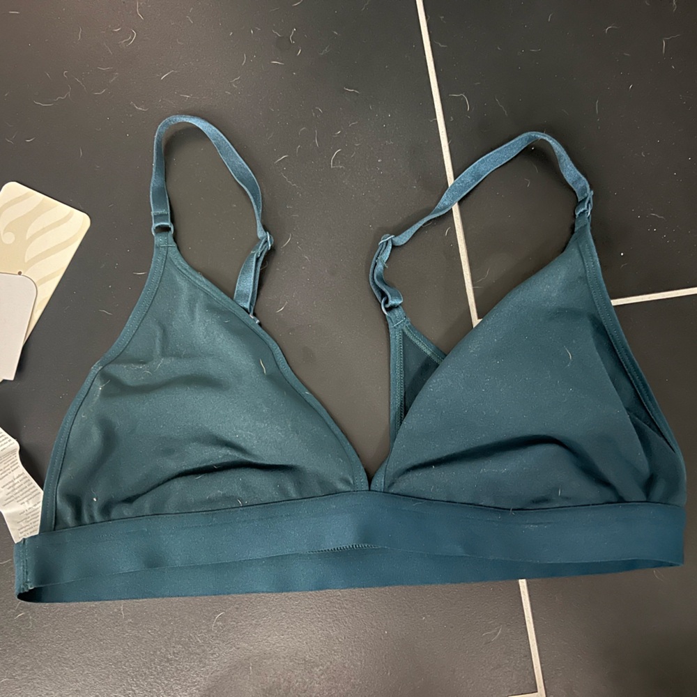 Fabletics dark teal Noelle sculptknit bralette